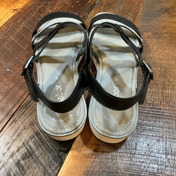 Gabor Women’s 45.572 Leather Strappy Sandals Black Snake Print Size 8 - Picture 3 of 7